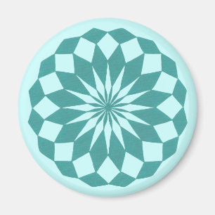 Diamond Shapes in Teal Turquoise, Mandala Magnets
