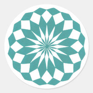 Diamond Shapes in Teal Turquoise, Mandala stickers