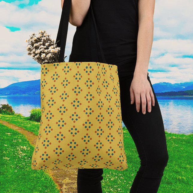 Diamond Shapes with Polka Dots Tote Bag (Creator Uploaded)