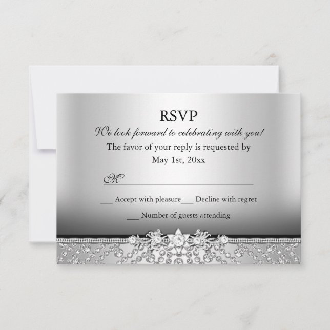 Diamond Silver & Black RSVP (Front)