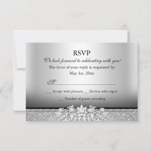 Diamond Silver & Black RSVP