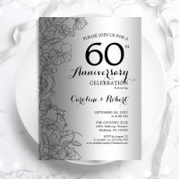 Diamond Silver Floral 60th Anniversary