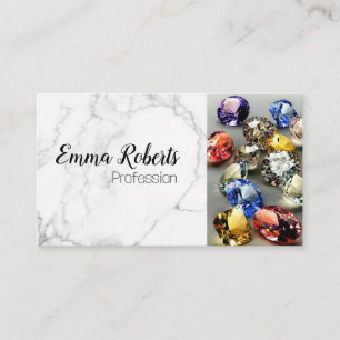Diamond Silver Sparkling Marble Business Card