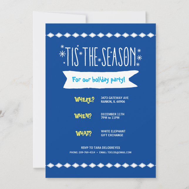 Diamond Snowflake Whoville Holiday Invitation (Front)