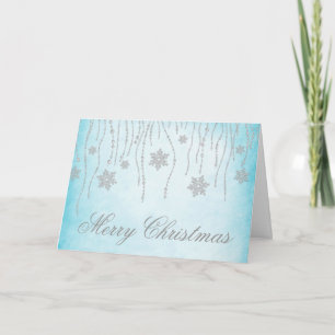 Diamond Snowflakes Christmas Holiday Greeting Card
