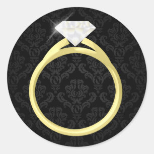Diamond Solitaire Ring Classic Round Sticker