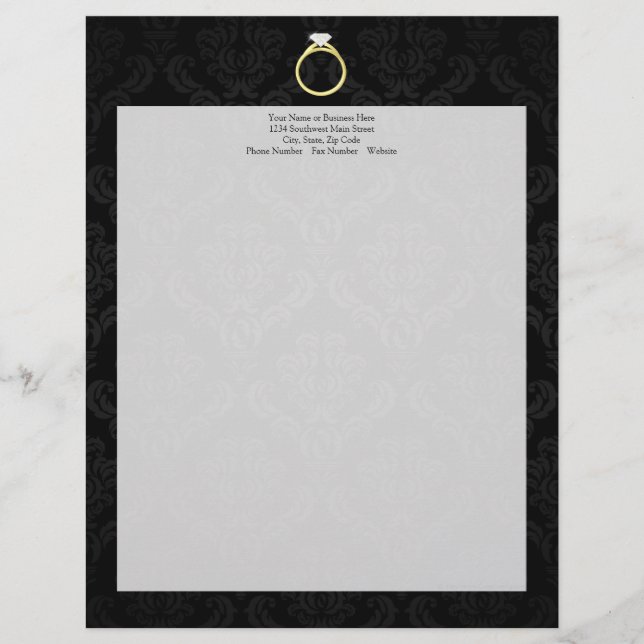 Diamond Solitaire Ring Customised Letterhead (Front)