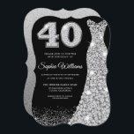 Diamond Sparkle Dress 40th Birthday Party Black Invitation<br><div class="desc">Diamond Sparkle Dress 40th Birthday Party Black Invitation

Variations to the invitation and matching items in our store</div>