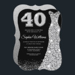 Diamond Sparkle Dress 40th Birthday Party Black Invitation<br><div class="desc">Diamond Sparkle Dress 40th Birthday Party Black Invitation

Variations to the invitation and matching items in our store</div>