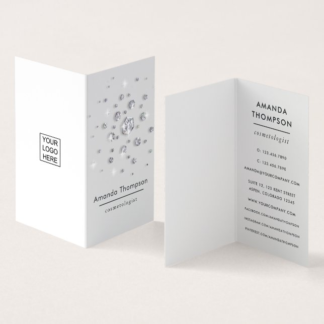 Diamond Sparkle Glitter Business Card (Inside and Outside)