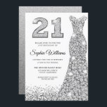 Diamond Sparkle Glitter Dress 21st Birthday Party Invitation<br><div class="desc">Diamond Sparkle Glitter Dress 21st Birthday Party Invitation

Variations to the invitation and matching items in our store</div>
