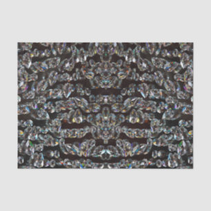 Diamond sparkly pattern elegant silver and black tissue paper