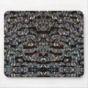 Diamond sparkly pattern elegant silver black mouse mat