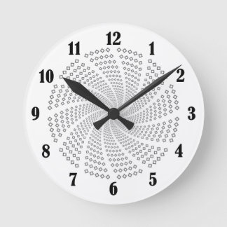 diamond square black frames deco round clock