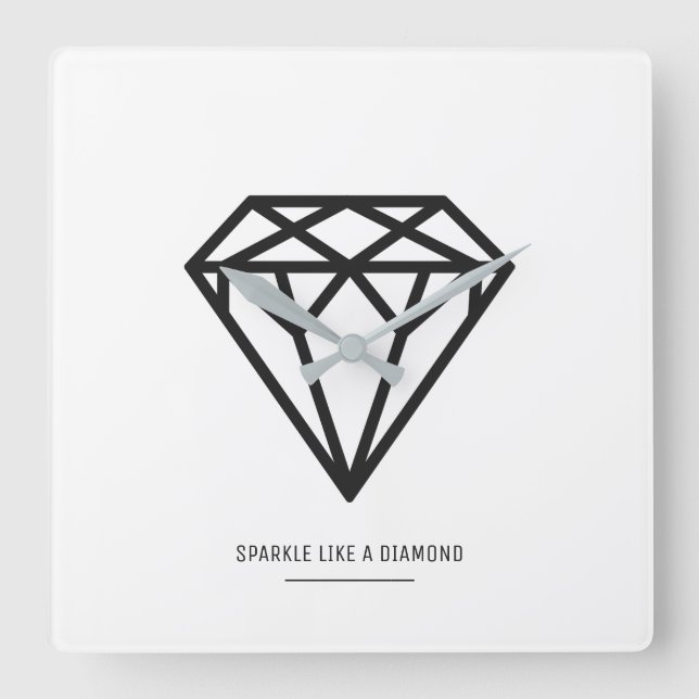 Diamond Square Wall Clock (Front)