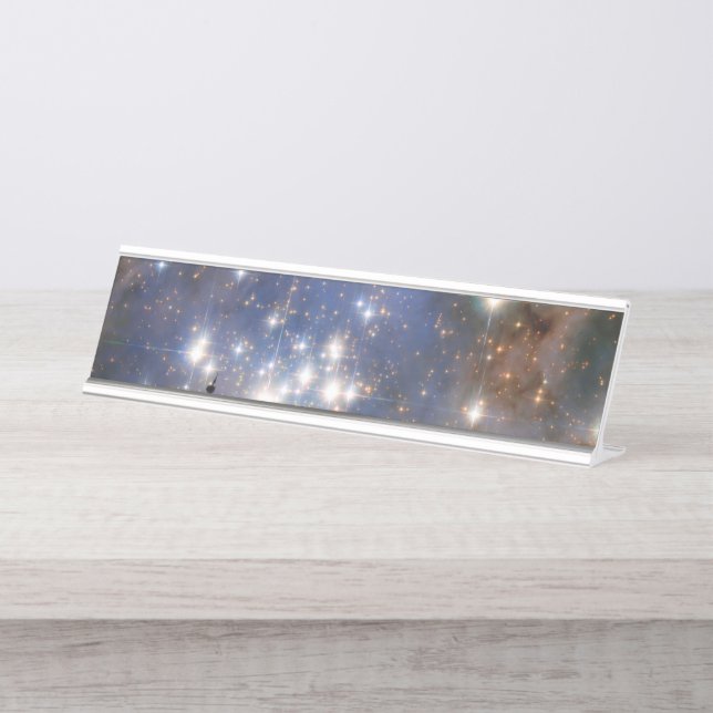 Diamond Stars in Carina Nebula Hubble Space Desk Name Plate (Front)