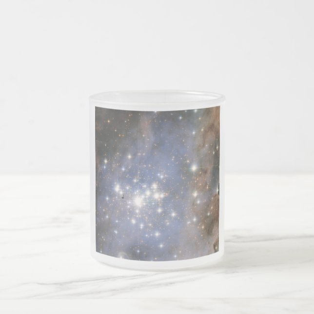 Diamond Stars in Carina Nebula Hubble Space Frosted Glass Coffee Mug (Center)