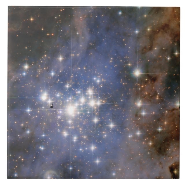 Diamond Stars in Carina Nebula Hubble Space Tile (Front)