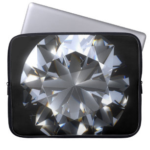 Diamond stone: black space sparkle. laptop sleeve