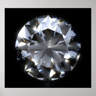 Diamond stone: black space sparkle. poster