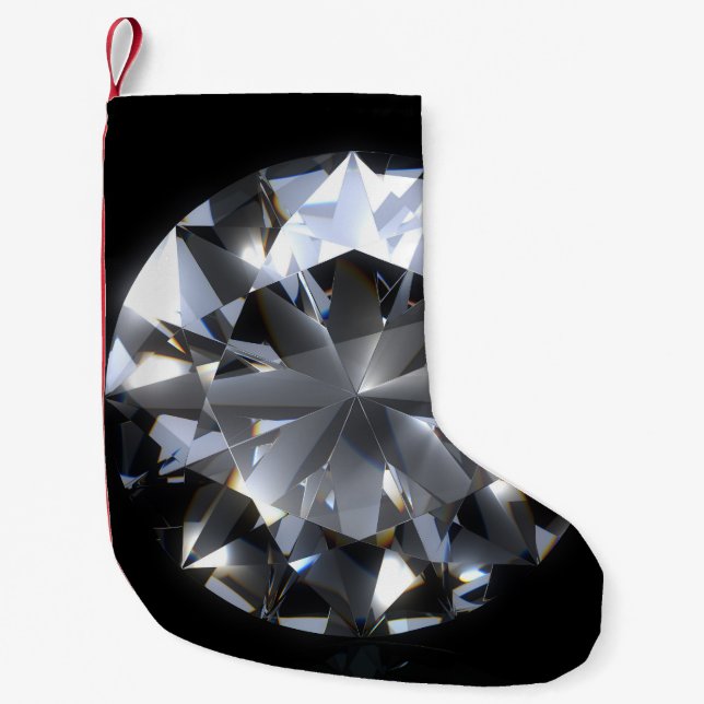 Diamond stone: black space sparkle. small christmas stocking (Front)