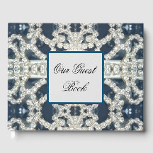 Diamond studded guest book