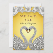 Diamond Swan Pair Luxury Romance Theme