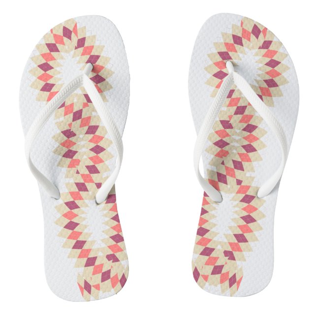 Diamond Swirl Pattern Flip Flops (Footbed)
