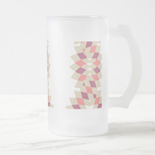 Diamond Swirl Pattern Frosted Glass Beer Mug