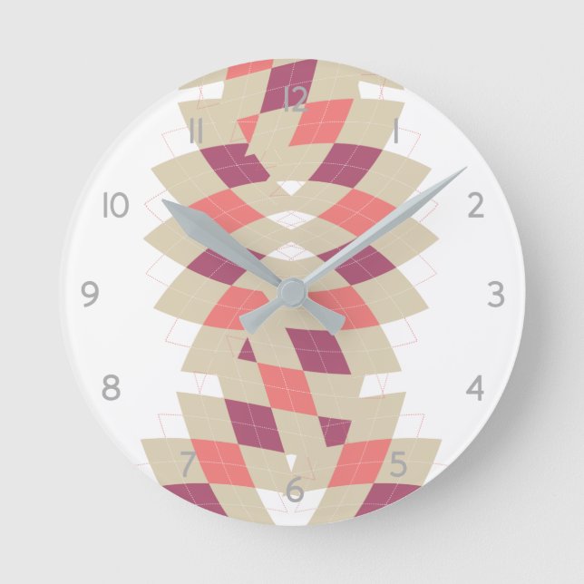 Diamond Swirl Pattern Round Clock (Front)