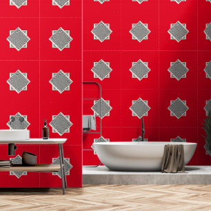 Diamond Swirl Red  Wallpaper