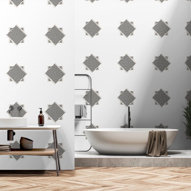 Diamond Swirl White  Wallpaper (Bathroom)