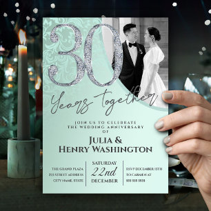 Diamond Texture 30th Wedding Anniversary Invitation