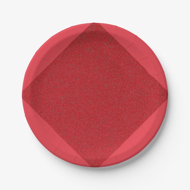 Diamond Texture Red Party Plate – Customisable (Front)