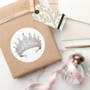  diamond tiara gift classic round sticker