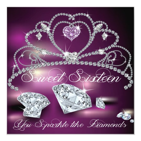 Diamond Tiara Glitzy Sweet Sixteen Card