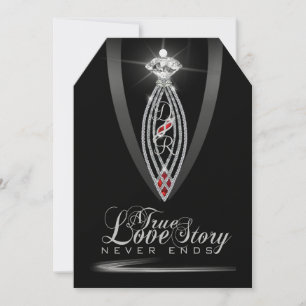 Diamond Tie Thank You Tag Card