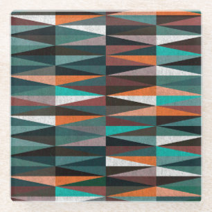 Diamond Tiles: Colourful Floor Mosaic Glass Coaster