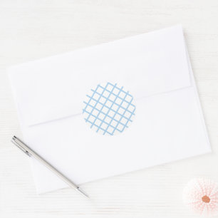 Diamond Trellis Baby Blue - White Classic Round Sticker
