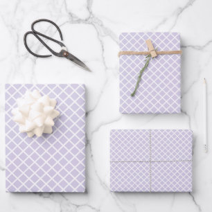 Diamond Trellis Dusty Lavender Wrapping Paper Sheet