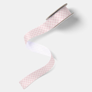 Diamond Trellis Soft Blush Satin Ribbon