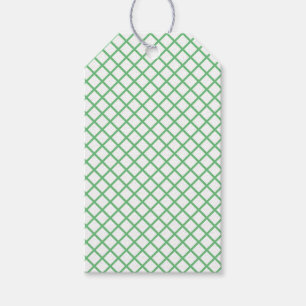 Diamond Trellis Summer Green- White Gift Tags