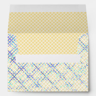 Diamond Trellis White - Canary Yellow Envelope