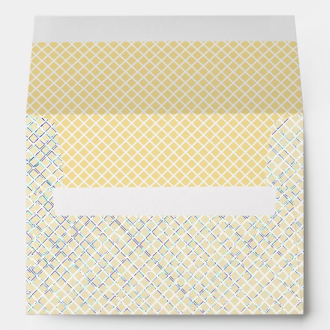 Diamond Trellis White - Canary Yellow Envelope (Back (Bottom))