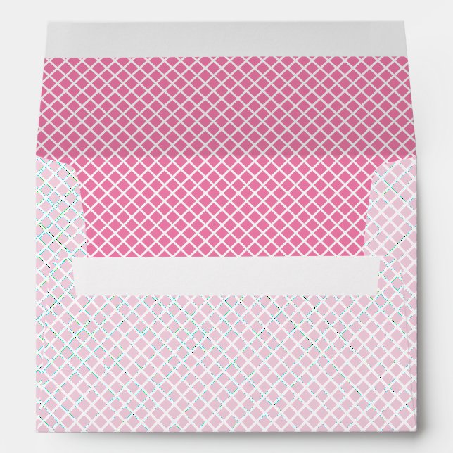 Diamond Trellis White - Fuchsia Pink Envelope (Back (Bottom))