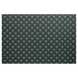 Diamond - Turquoise on Black Fabric