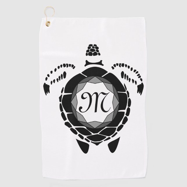 Diamond Turtle Shellback Monogram Golf Towel (Front)