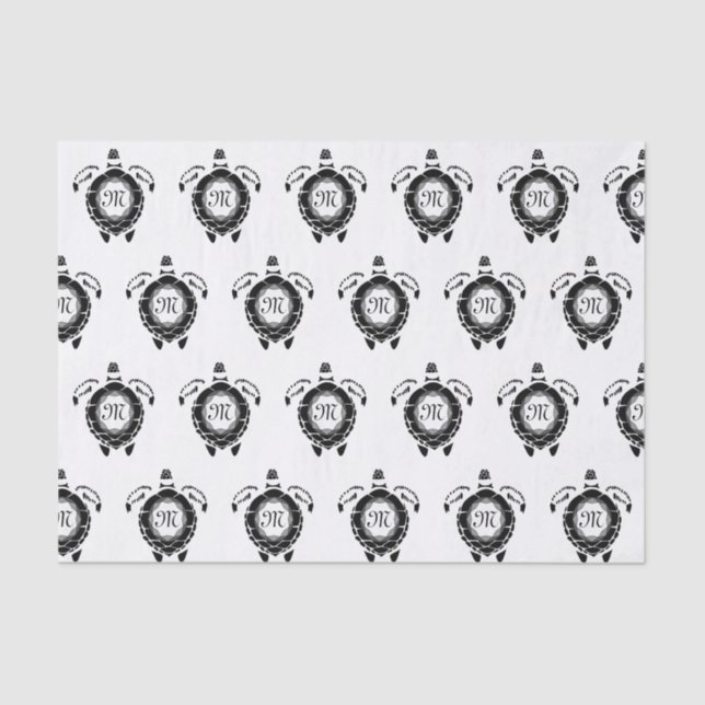 Diamond Turtle Shellback Monogram Tissue Paper (Front)