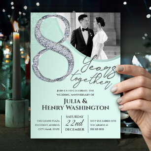 Diamond Typography Wedding Anniversary  Invitation