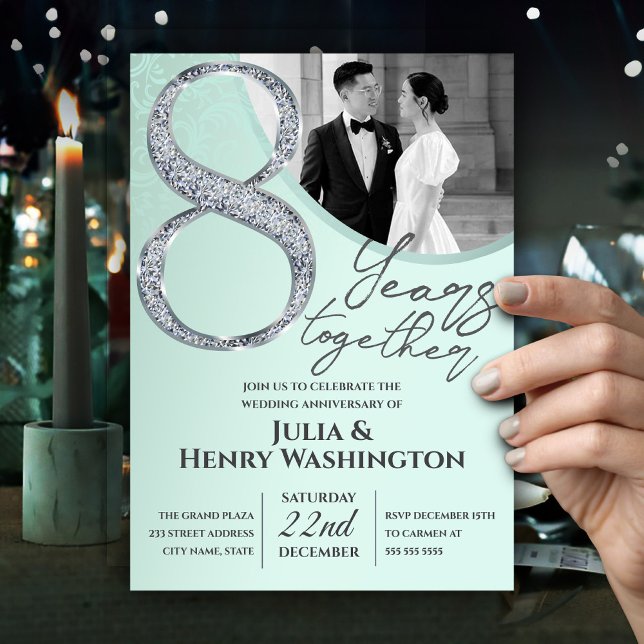 Diamond Typography Wedding Anniversary  Invitation (Creator Uploaded)